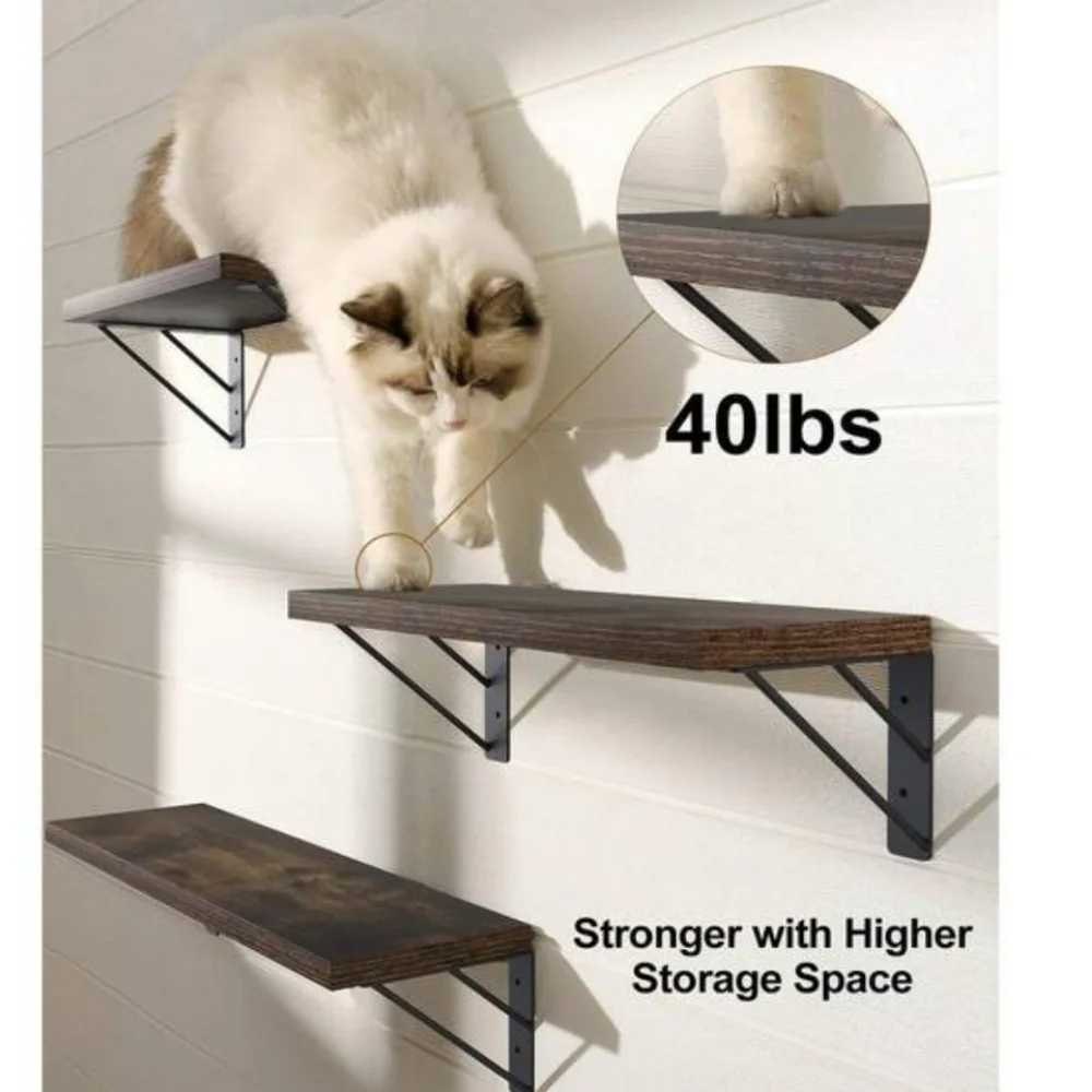 3x Wall Shelf with Brackets NEW/open Box